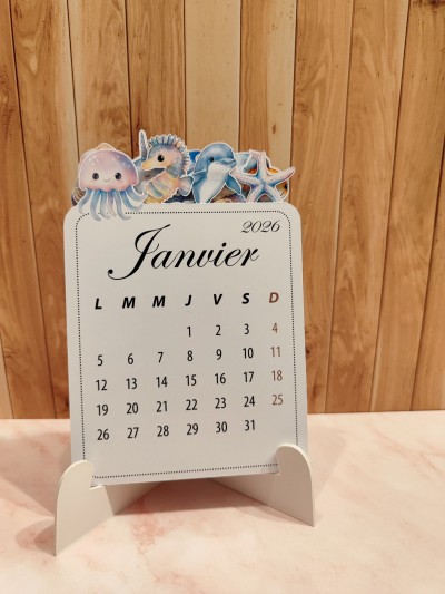 Calendrier 2026 Animaux Marins