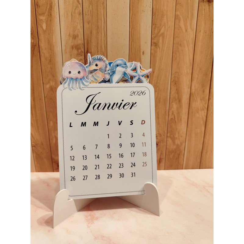 Calendrier 2026 Animaux Marins