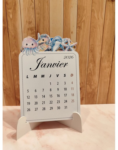 Calendrier 2026 Animaux Marins