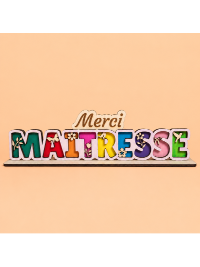 Mot en bois merci Maitresse