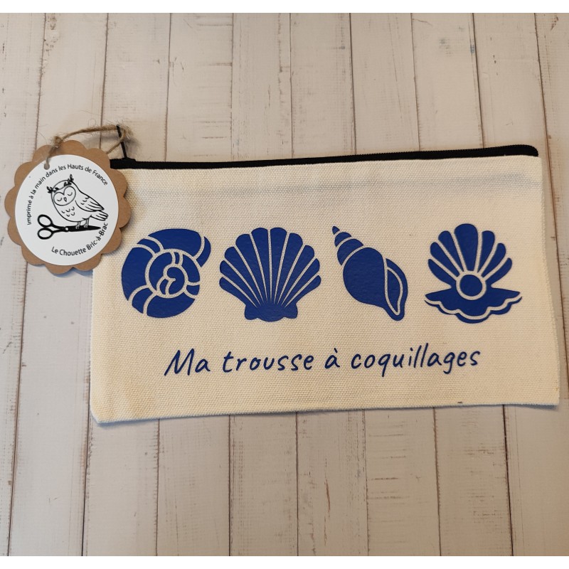 Pochette en tissus - Ma trousse de coquillages