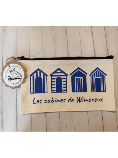 Pochette en tissus - Les cabines de Wimereux