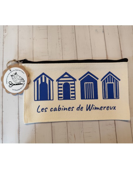 Pochette en tissus - Les cabines de Wimereux