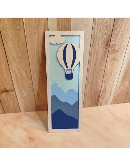 Marque page papier - La Montgolfière