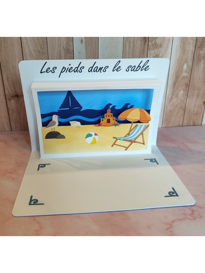 Scénette La plage en papier fait main