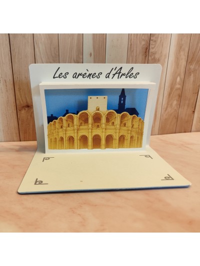 Scénette Arènes d'Arles en papier fait main