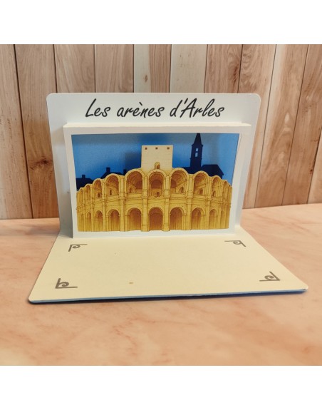 Scénette Arènes d'Arles en papier fait main
