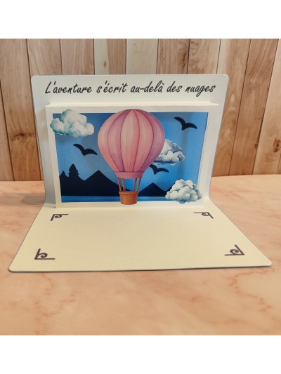 Scénette Montgolfière en papier fait main