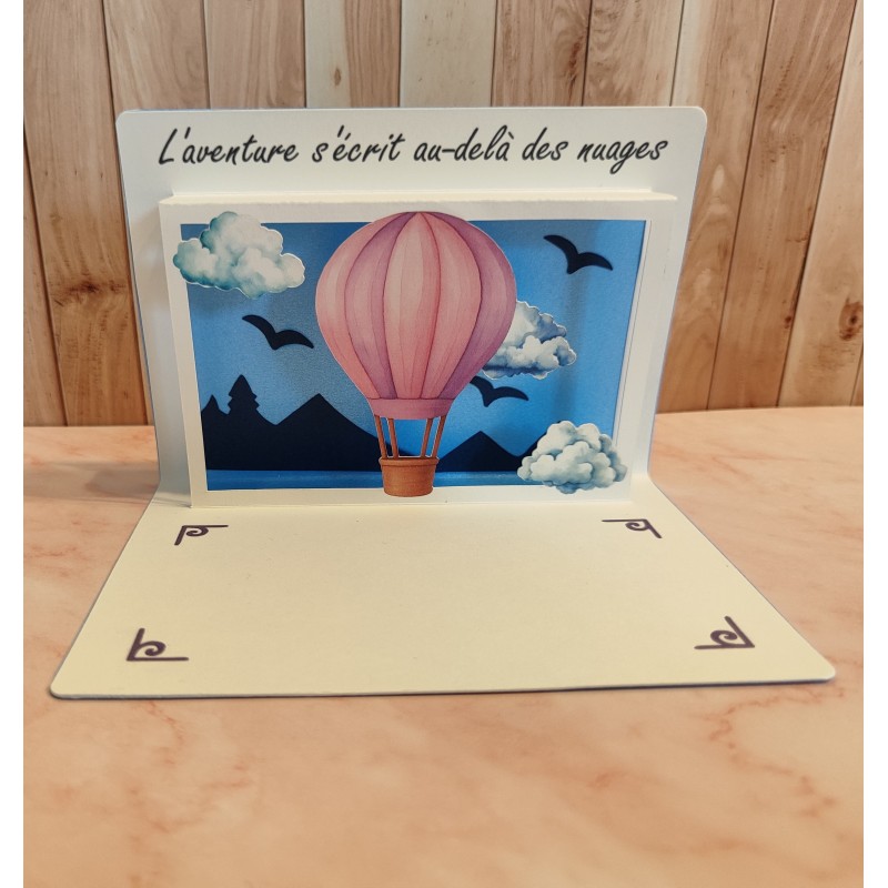 Scénette Montgolfière en papier fait main